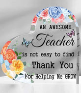 Awesome Teacher Large Heart Acrylic Plaque